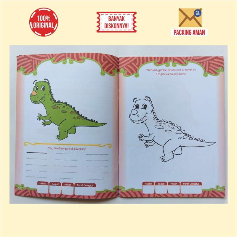 Jual Buku Mewarnai Usia Dini Tema Dinosaurus Anak Paud Tk Murah Juni 2021 Blibli