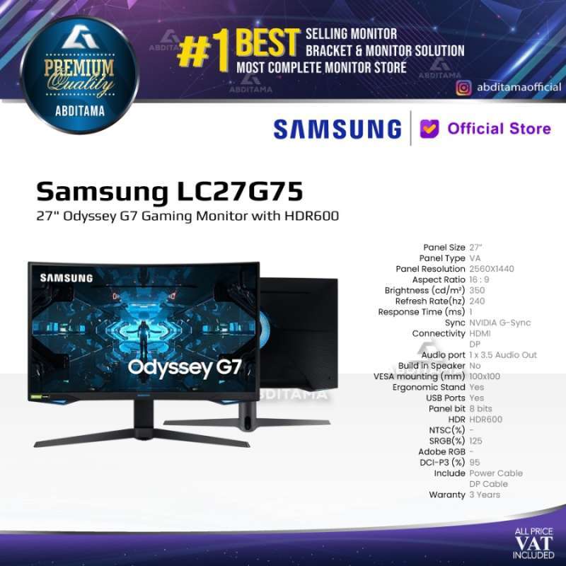 Jual Monitor Led Samsung Odyssey C27G75 