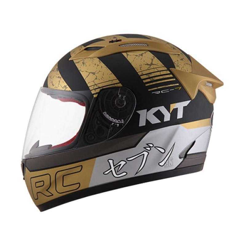 Promo Helm Kyt Rc7 Motif 17 Blck Dof Gold Helm Full Face Diskon