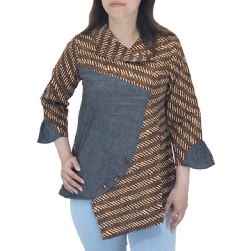 Jual Pb22 Baju Batik Wanita Lengan Panjang Model Asimetris U Atasan Kerja Kantoran Muslimah Hijaber Online Februari 2021 Blibli