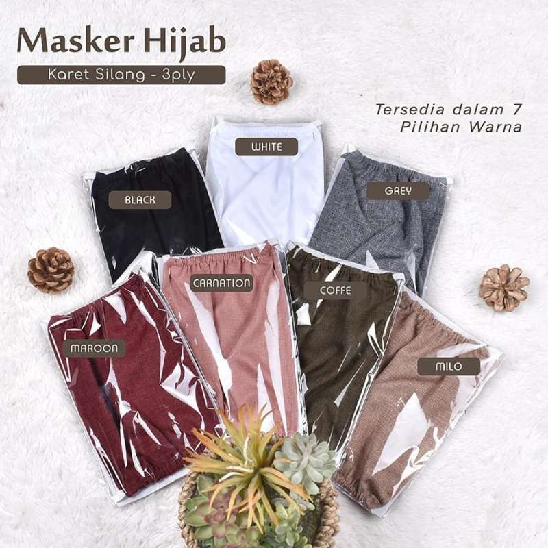 Jual Masker Kain Hijab Karet Silang 3 Ply Online Januari 2021 Blibli