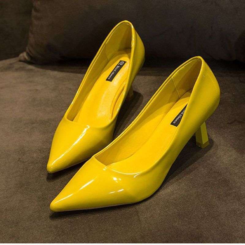 luminous yellow heels