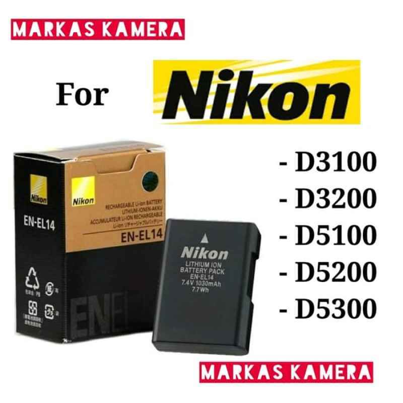 baterai battery nikon en el14 untuk dslr nikon d3100 d3200 d5100