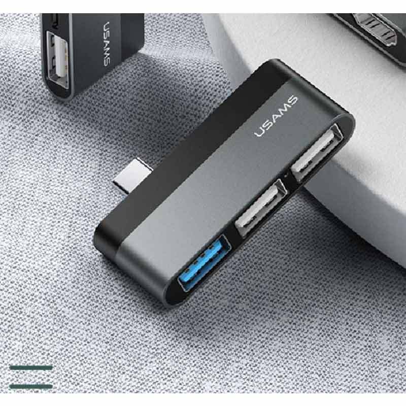 Jual Usams Type C Mini HUB TypeC to USB 3 Port Usb SJ461 Online Desember  2020 | Blibli
