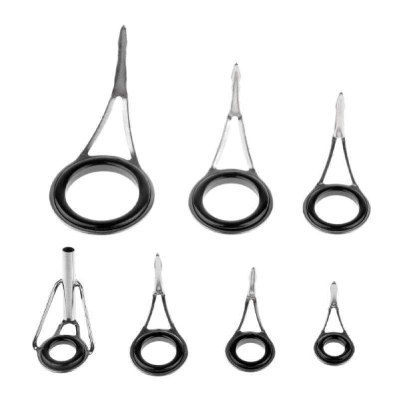 8pcs Ceramic Fishing Rod Guide Tip Repair Kit Stainless Steel Rings Durable  Set 