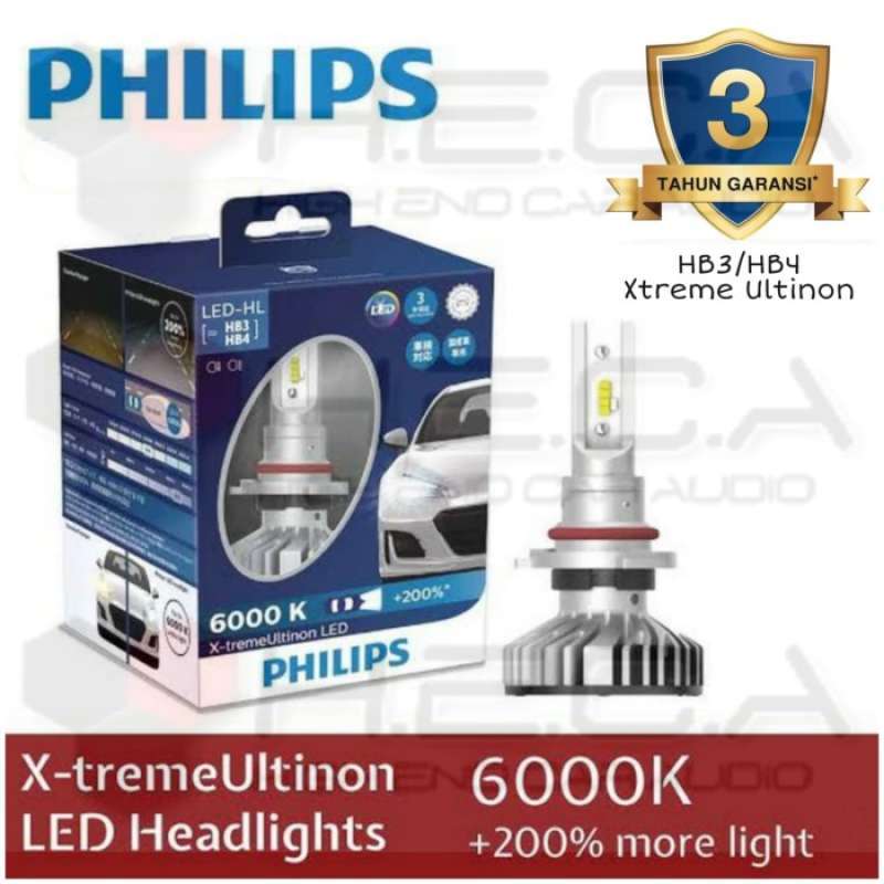 led philips hb3 hb4 6000k xtreme ultinon lampu mobil bohlam headlamp