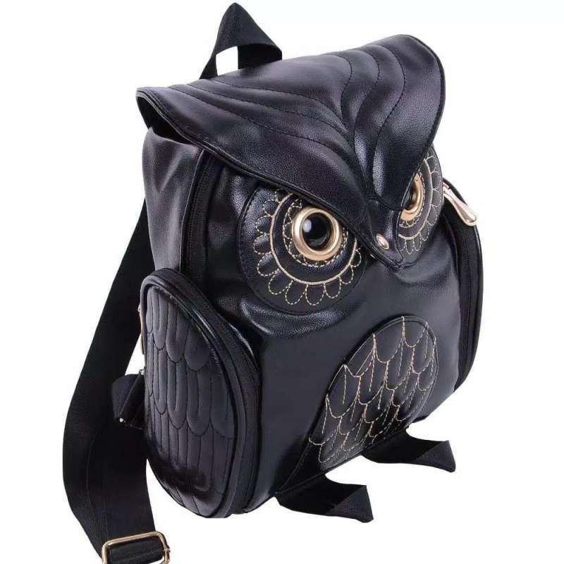 leather owl backpack