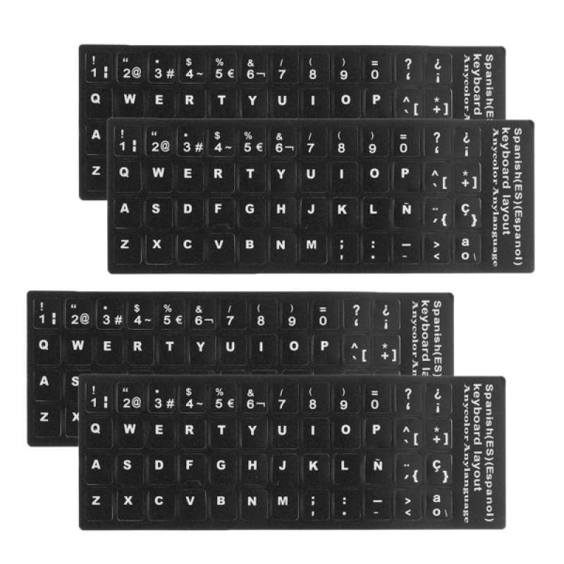 Jual 4xspanish Keyboard Stickers Black Background With White Lettering For Laptop Online November 2020 Blibli