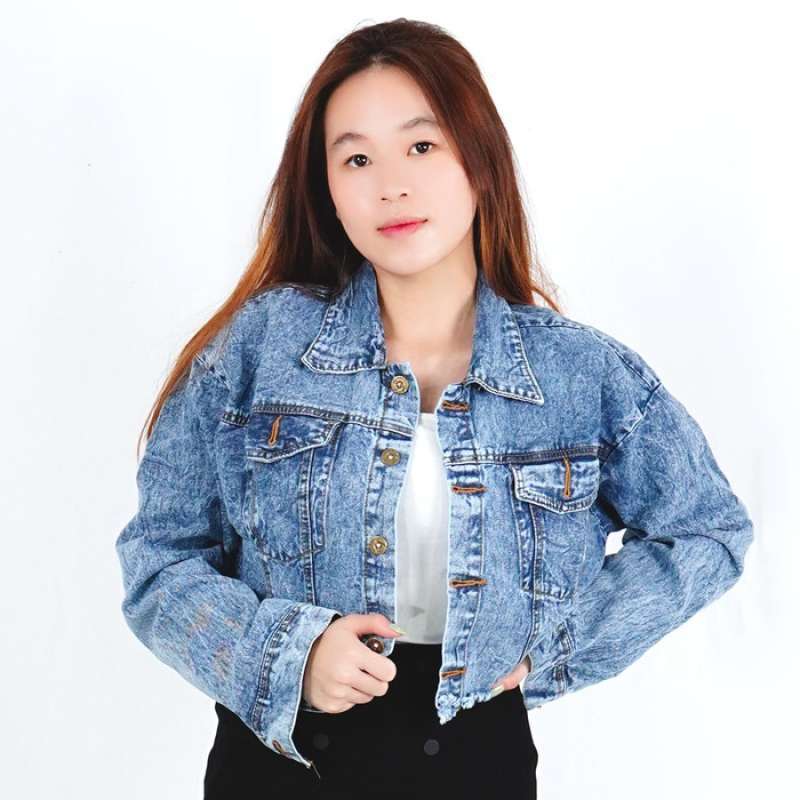 Jaket hotsell denim crop