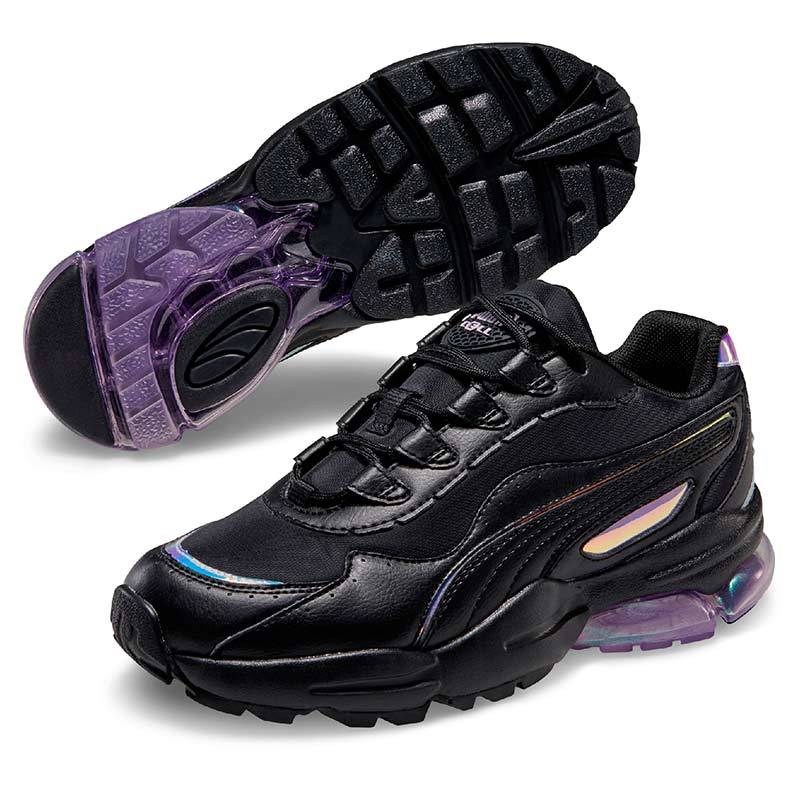 black and purple puma shoes