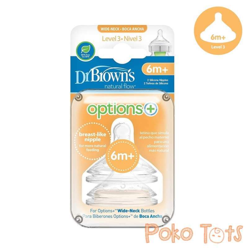 Jual Dr Brown S Options Wide Neck Silicone Nipple Level 3 6m 2pcs Dot Dr Browns Option Teat Online Januari 2021 Blibli