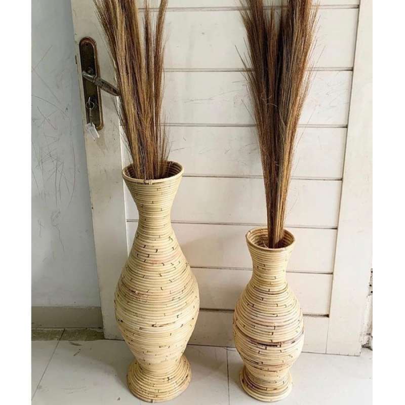 Jual Vas Bunga Guci Rotan Alami Tinggi 70cm Online April 2021 Blibli