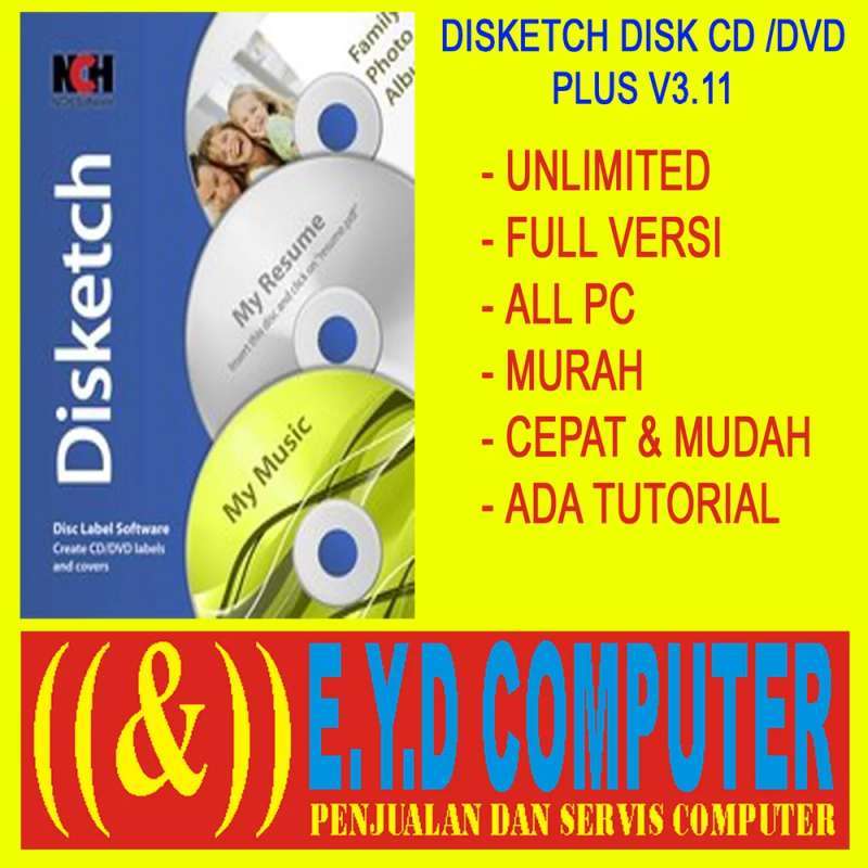 MEMBUAT LABEL DVD CD DISKETCH DISK LEBEL PLUS V3 11 PROGRAM SOFTWARE  (UNLIMITED/ALL PC/FULL VERSI)