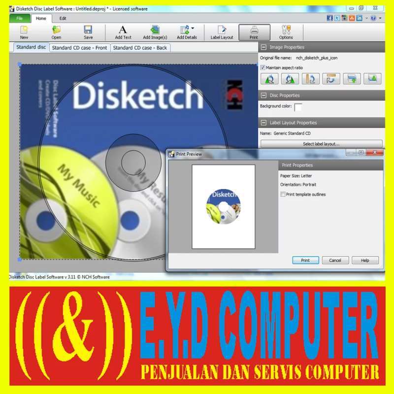 Jual MEMBUAT LABEL DVD CD DISKETCH DISK LEBEL PLUS V3 11 ...