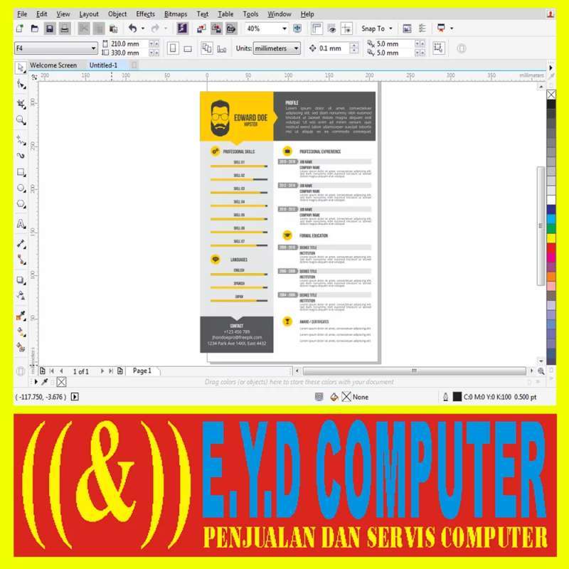 Jual Desain Template Cv Curriculum Vitae Resume Daftar Riwayat Hidup Editing Coreldraw Online November 2020 Blibli