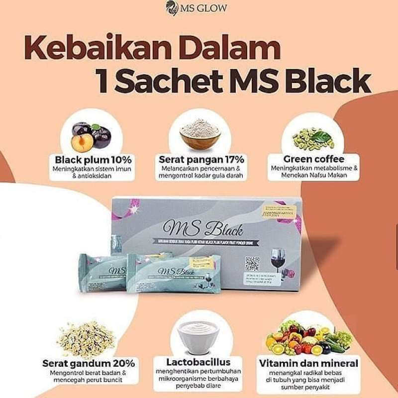 Jual Ms Glow Ms Black Minuman Pelangsing Minuman Original Murah Mei 2021 Blibli