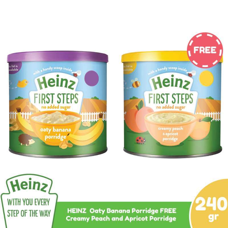 Jual HEINZ Oaty Banana Porridge 240 Gr Free Peach Apricot 240 Gr