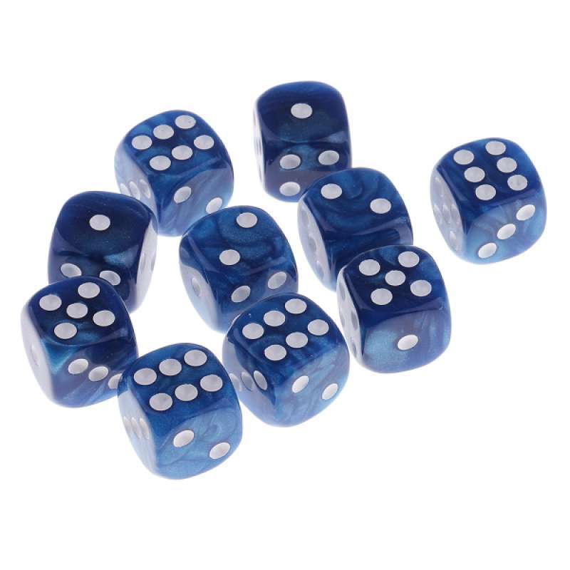 Pack of 10 Six Sided Dice for Party Casino Supplies Funny Family Pub Game