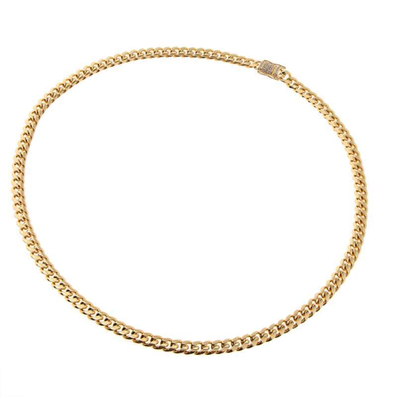 Promo Golden 8mm Cuban Curb Link Chain 
