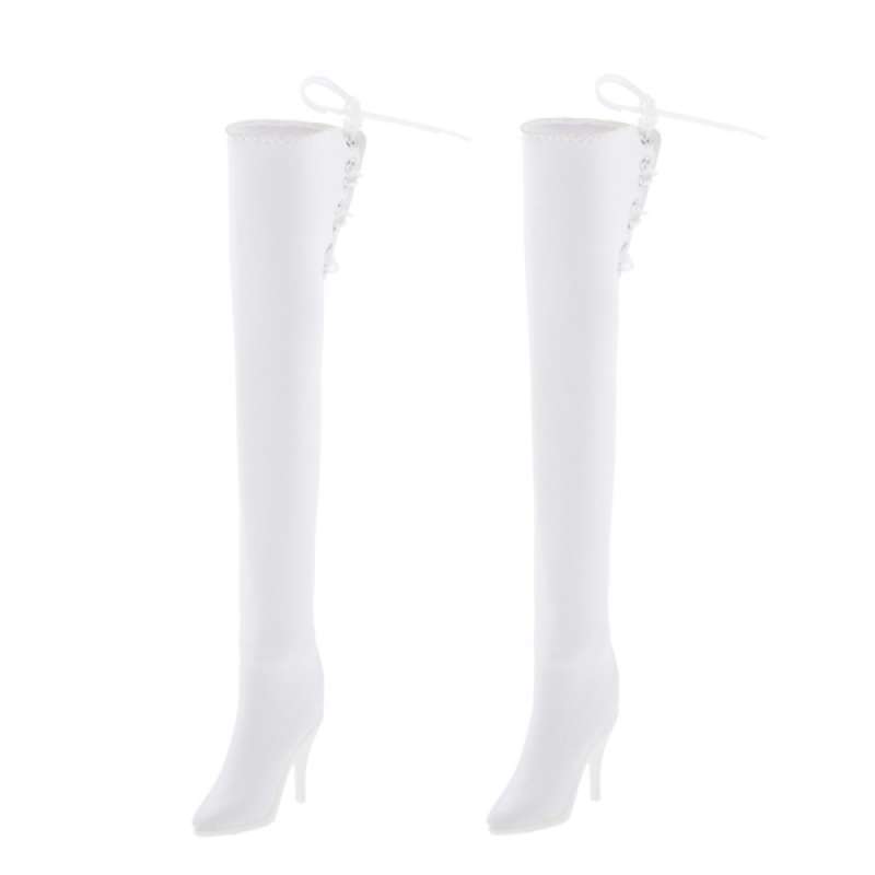 1//6th Super Long Boots Accessory for 12/" Female Action Figure Hot Toys White