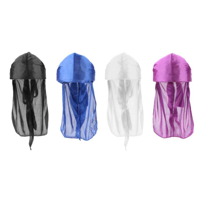 Promo 4PCS Men's Soft Silk Durag Cap 