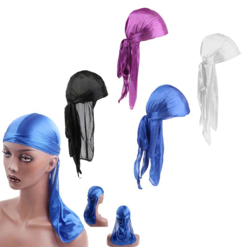 Promo 4PCS Men's Soft Silk Durag Cap 