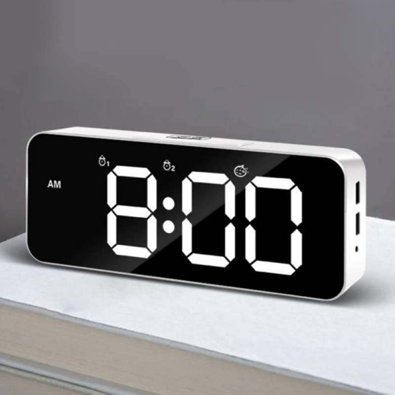 Jual Digital Alarm Clock Bedside Alarm Clocks W Snooze Time Mirror Surface Function Online November 2020 Blibli