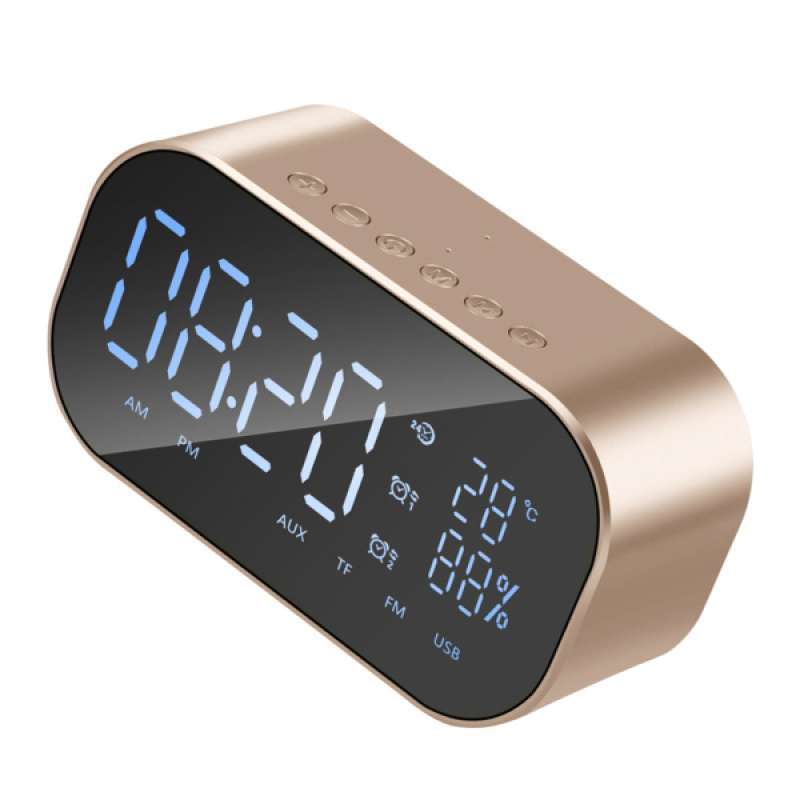 dual alarm clock bluetooth speaker portable car computer deep bass subwoofer