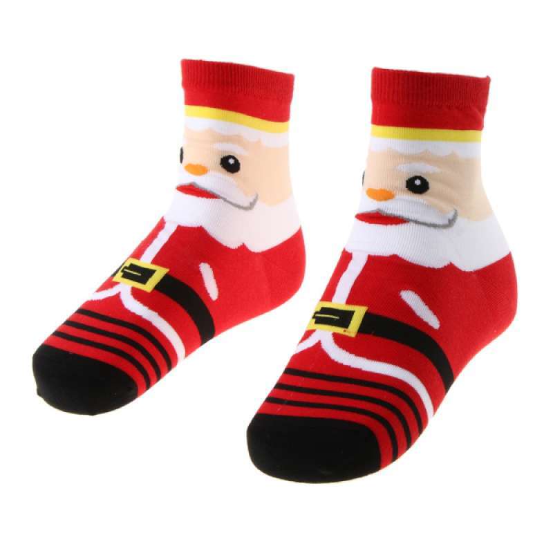 Jual 1 Pair Christmas Cartoon Santa Bear Cotton Crew Casual Socks For Women Girls Online November 2020 Blibli Com