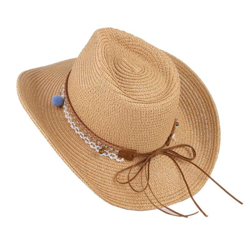 Promo Women Straw Sun Hat Cowboy 