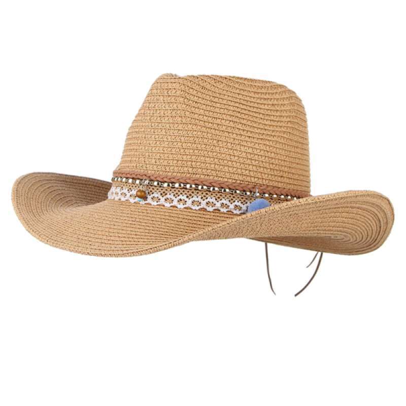 Promo Women Straw Sun Hat Cowboy 