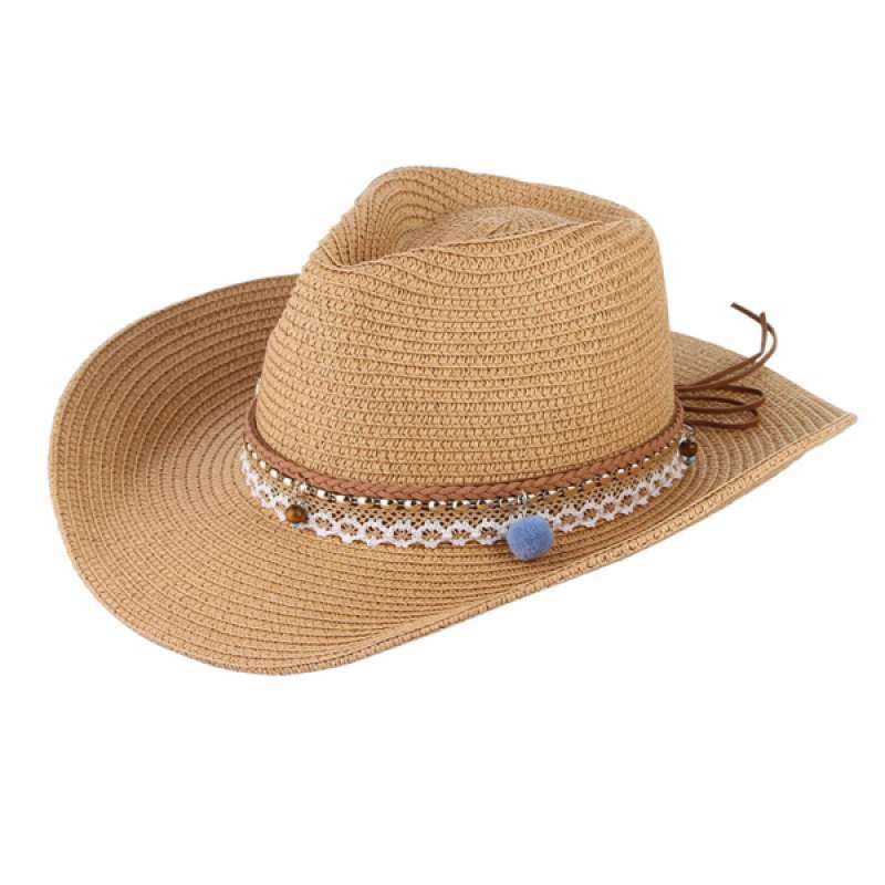 Promo Women Straw Sun Hat Cowboy 