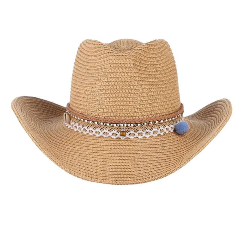 Promo Women Straw Sun Hat Cowboy 
