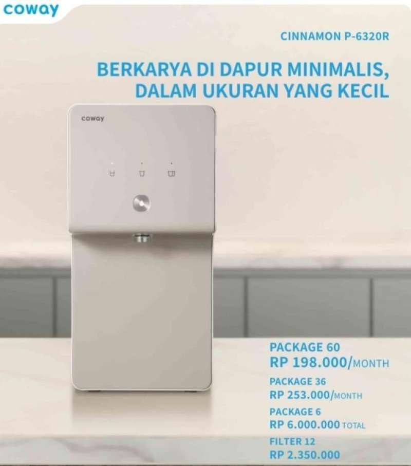 Jual Water Purifier Cinnamon Coway Dispenser Pemurni Air Paket 36
