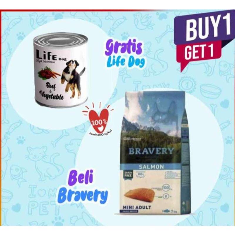 Jual Bravery Mini Adult Salmon Grain Free Dog Food 2kg Free Life Dog Online Januari 2021 Blibli