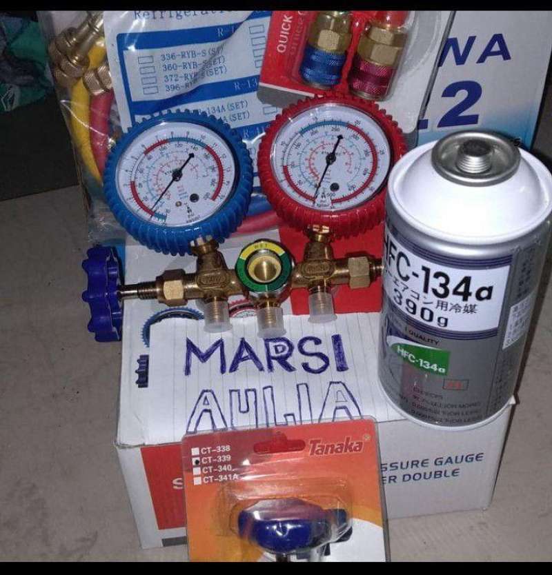 Jual Paket Isi Ac Mobil Anda Hfc R134a Double Manifold Online Maret 2021 Blibli