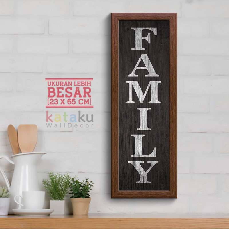 hiasan dinding rustic tulisan family sign dekorasi rumah home decor