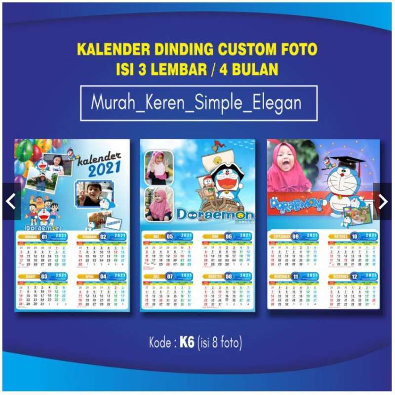 Jual Kalender Dinding Custom 3 Lembar Online Januari 2021 Blibli