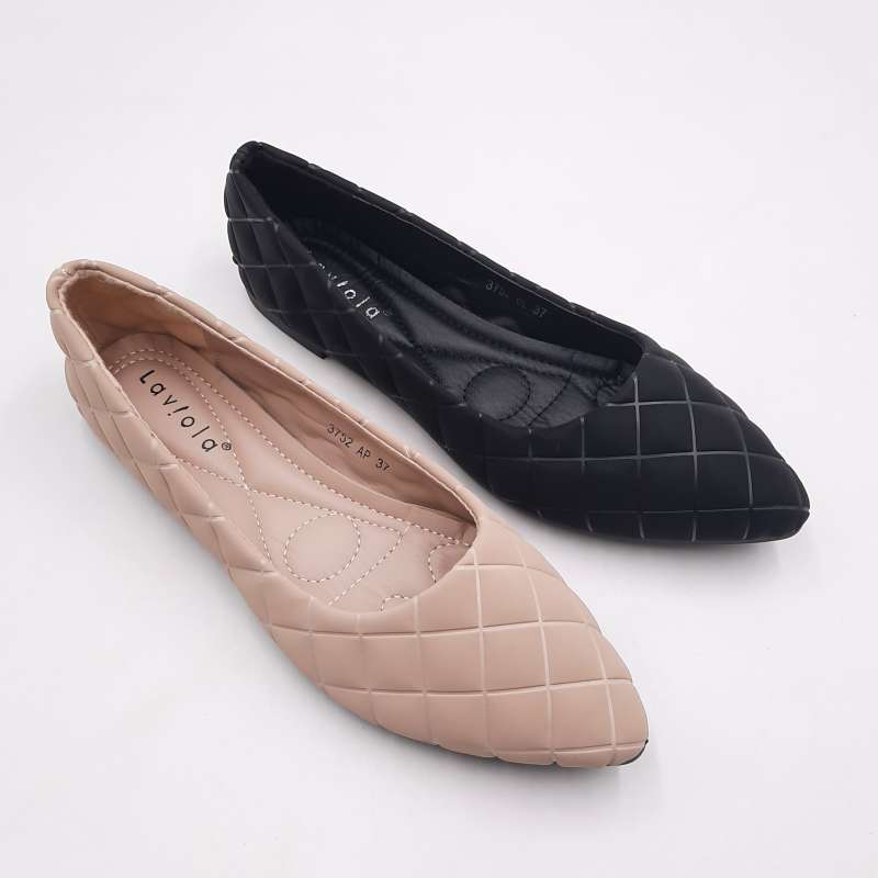 Jual Sepatu Flat Shoes Wanita Karet Model Terbaru Kekinian