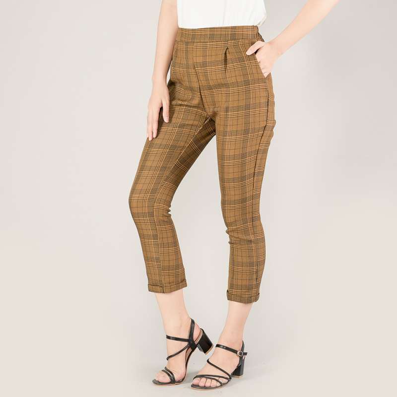 Promo Valencia Trousers Cotton Plaid 