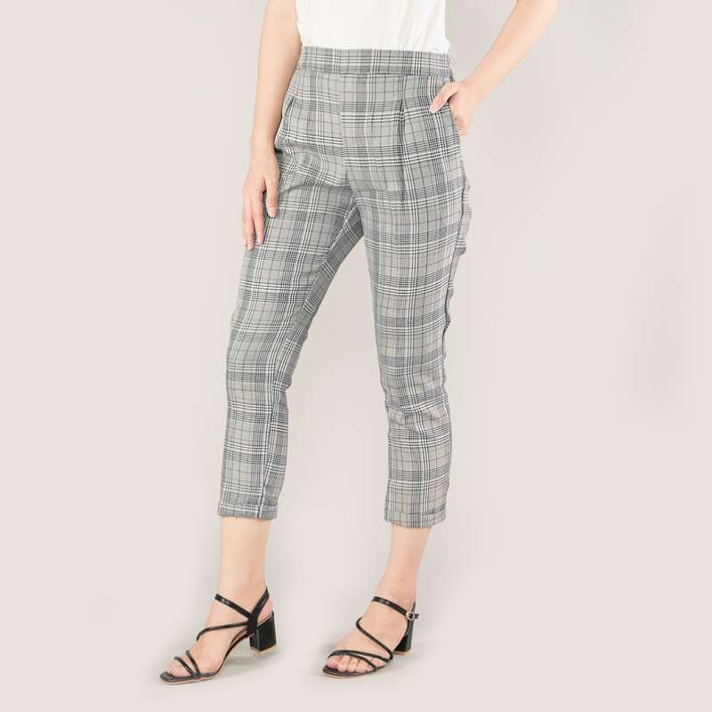 Promo Valencia Trousers Cotton Plaid 