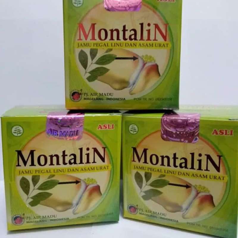montalin obat pegal linu dan asam urat asli original 1 box