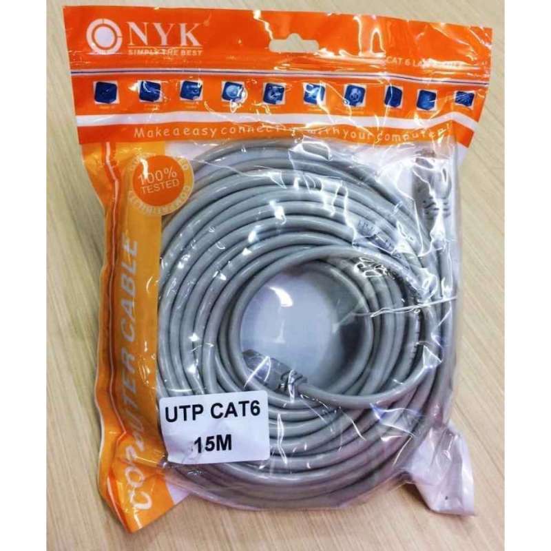 Jual Kabel Utp Lan Cat 6 15 Meter Nyk Siap Pakai Up To 1gbps 15m Online Desember 2020 Blibli