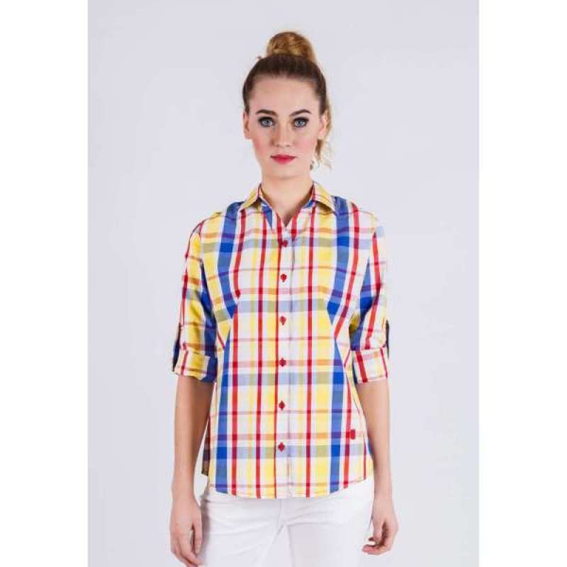 womens red plaid tunic