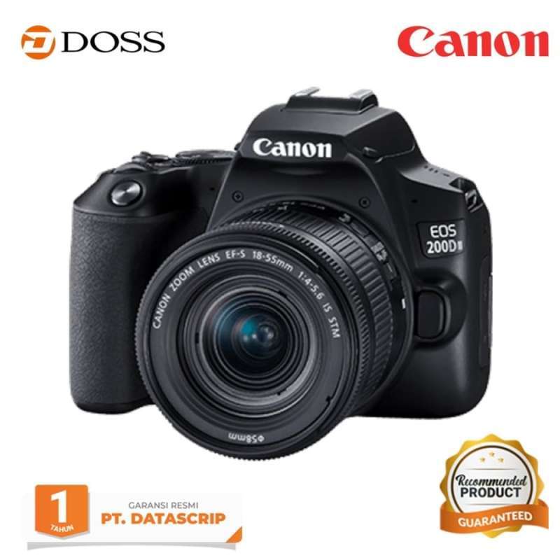 doss canon eos 200d ii kit dslr camera with 18 55mm canon 200d mark ii black