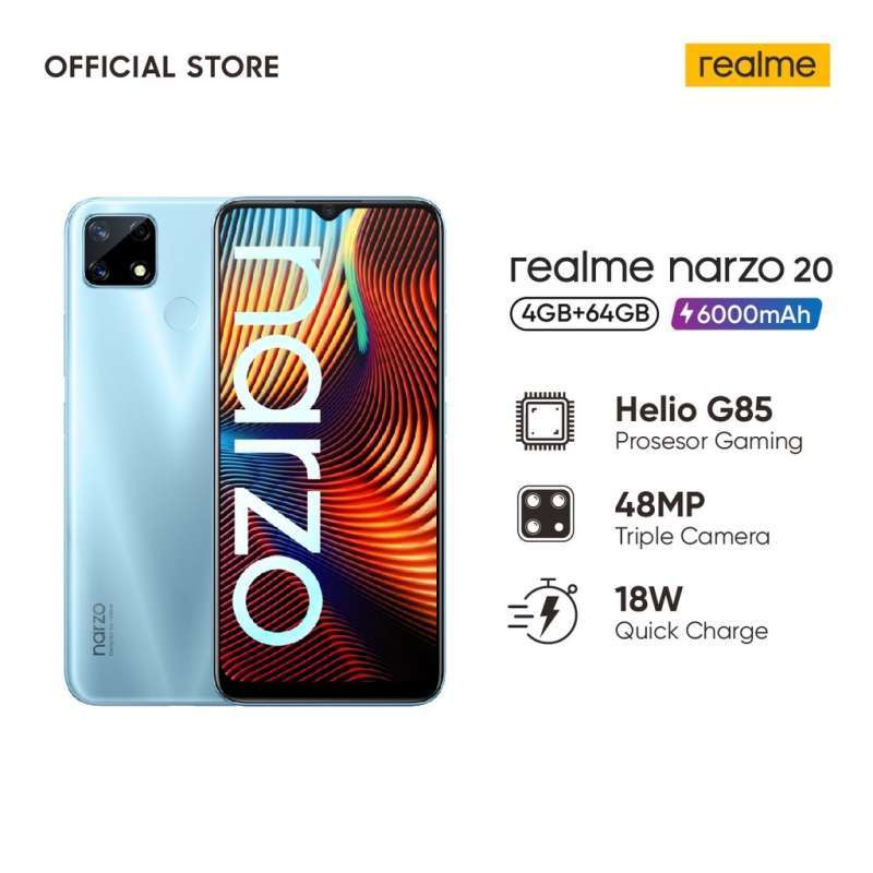Jual Realme Narzo 20 4 64 Gb Garansi Resmi Realme Online April 2021 Blibli