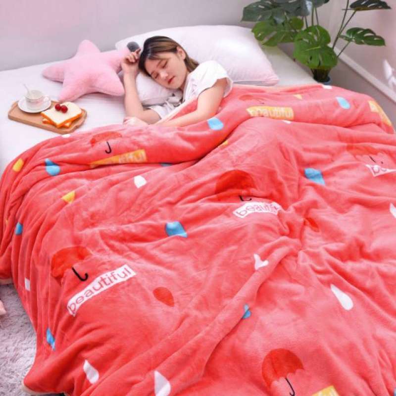 Jual Selimut Bulu Uk 200x230 Pinggir List Import Terbaru Juni 2021 Blibli