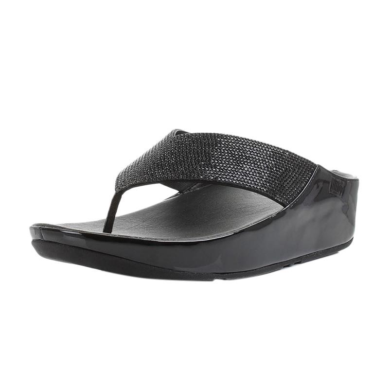 FitFlop Womens Crystall Sandals - Hitam