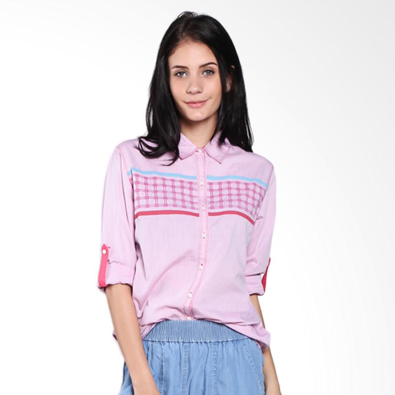 Cressida KFRC.852304 Stripe and Checked Top - Pink