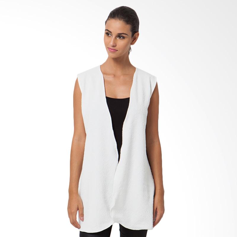 Duapola Layer Emboss Cotton Vest - White
